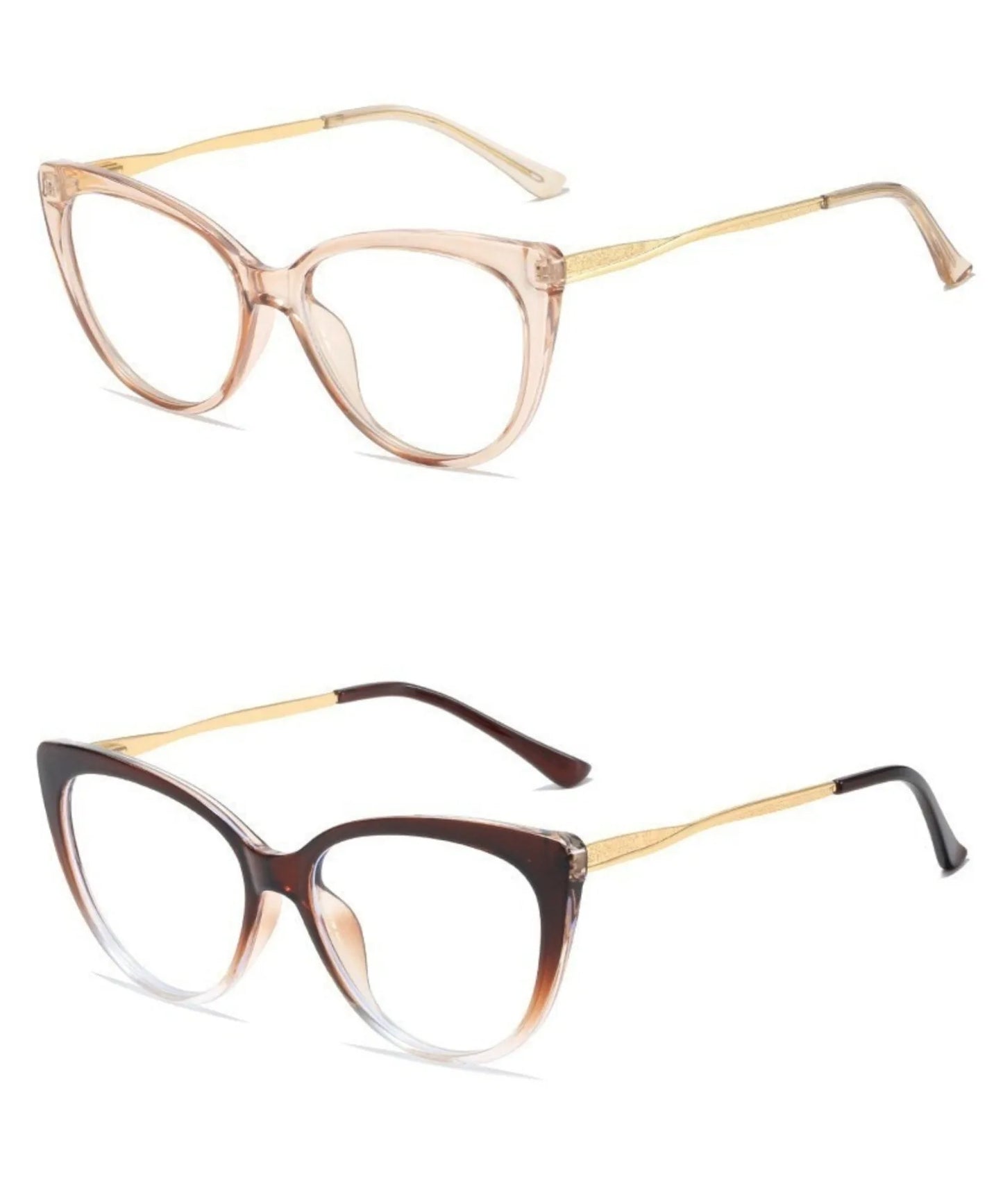 Metal Blue Light Blocking Lens Cat Eye Eyeglasses for Women Men Outdoor Fashion Eyewear