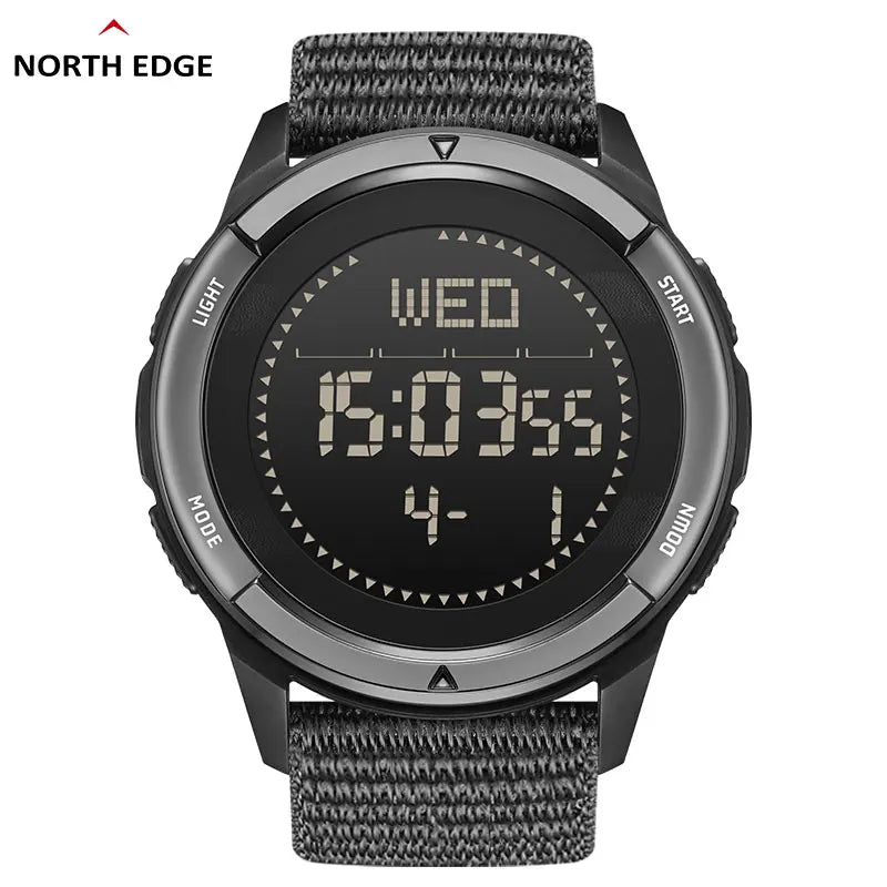 NORTH EDGE ALPS Carbon Fiber Digital Watch Compass Waterproof 50M Wristwatches