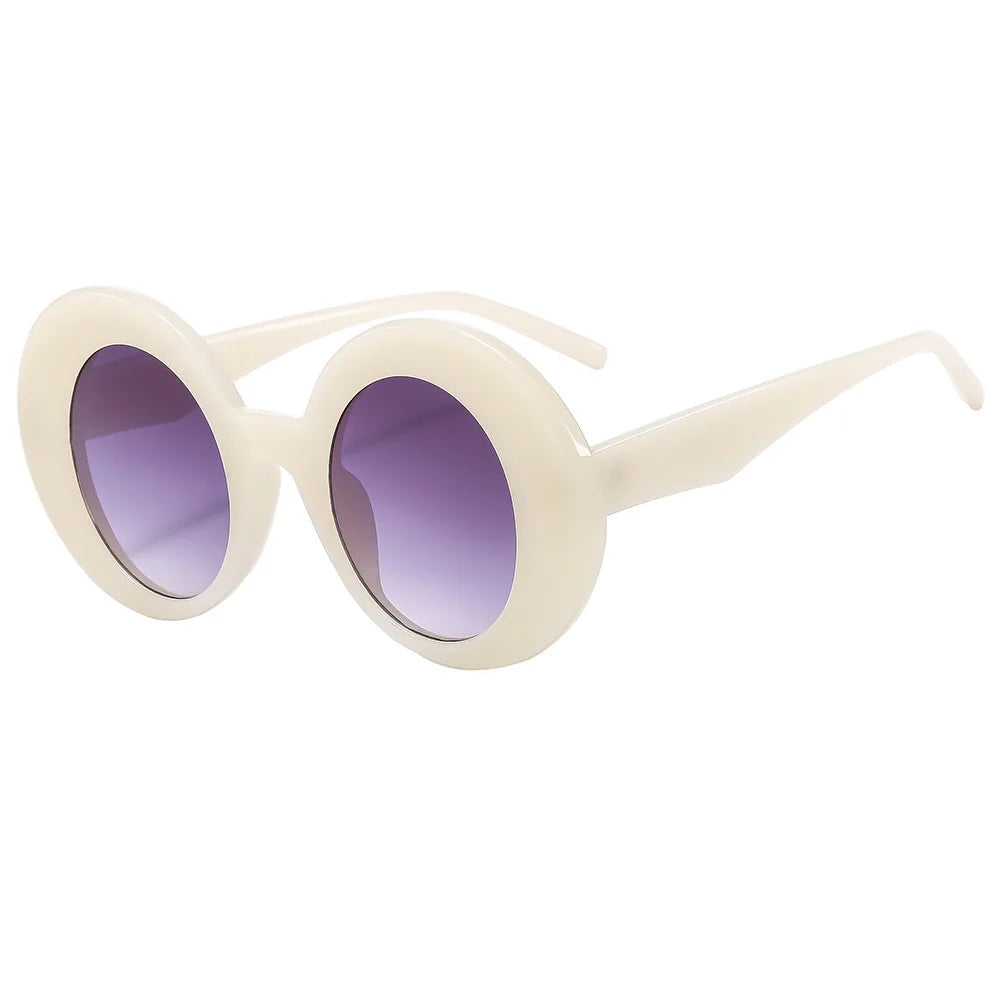 JNPCXI Fashion Oversized Women Oval Orange Colorful Sunglasses Retro Gradient Punk Men Sun Glasses