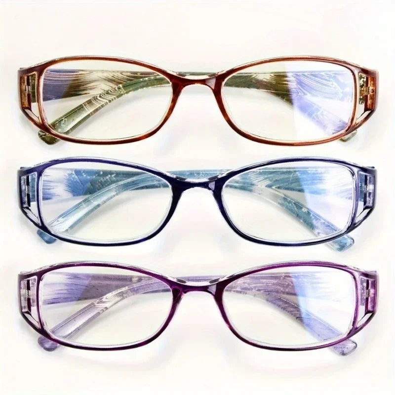 3 Piece Set of Comfortable Fashionable Reading Glasses Suitable for Women High-definition Lens Elegant Rectangular Frame