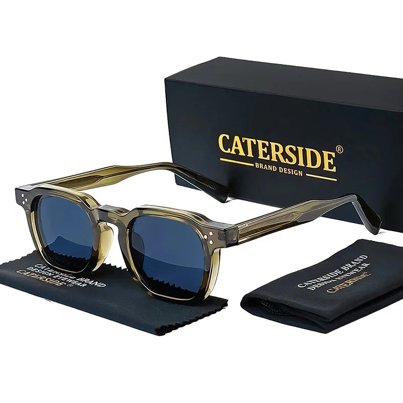 CATERSIDE New Retro Punk Square Sunglasses Men Small Frame Personalized Design Sun Glasses for Women Travel Party Festival Gift