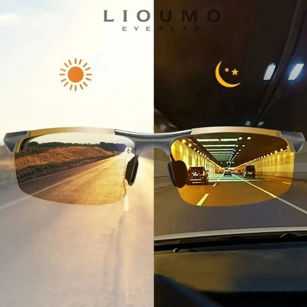 Sunglasses Male Day Night Vision Sunglasses Photochromic Polarized Driving Outdoor Glasses Ultralight Anti Radiation Glasses Fis