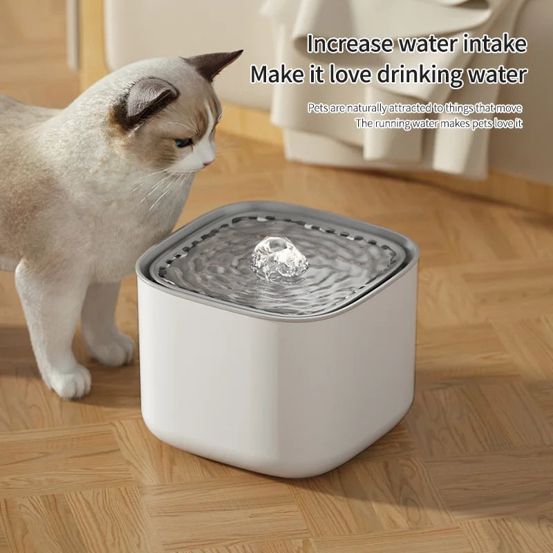 3L Cat Water Fountain Recirculate Filter Capacity USB Filter Cat Water Drinker