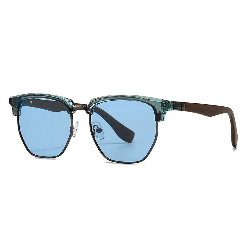 JNPCXI New Polarized Oval Metal Punk Women Sunglasses Fashion Clear Ocean Lens Shades UV400 Men Sun Glasses