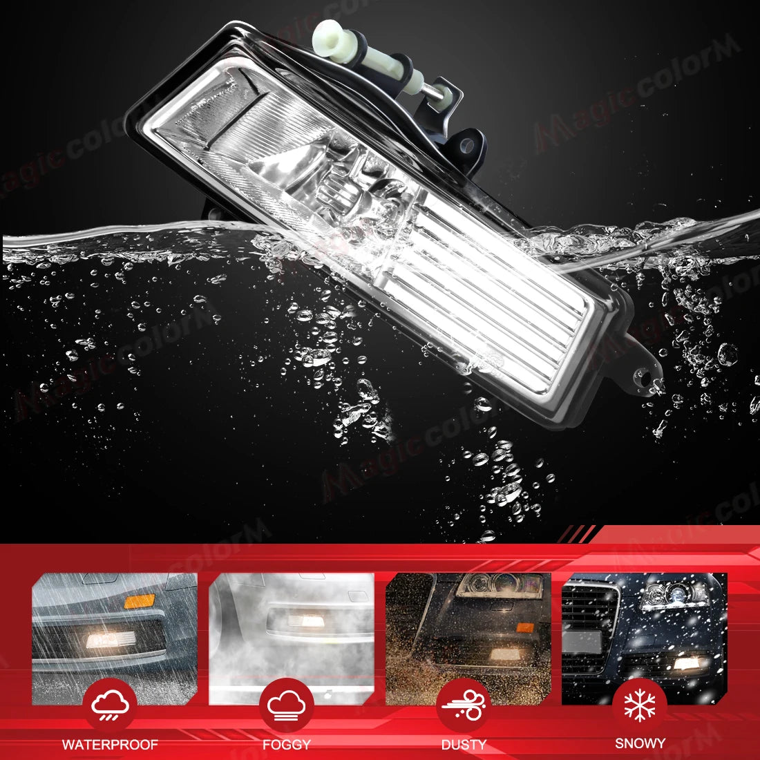 For Audi A6 C6 2009 2010 2011 Fog Lamps Front Bumper Daylights DRL Daytime Running Lights Halogen with Covers Car Accessories