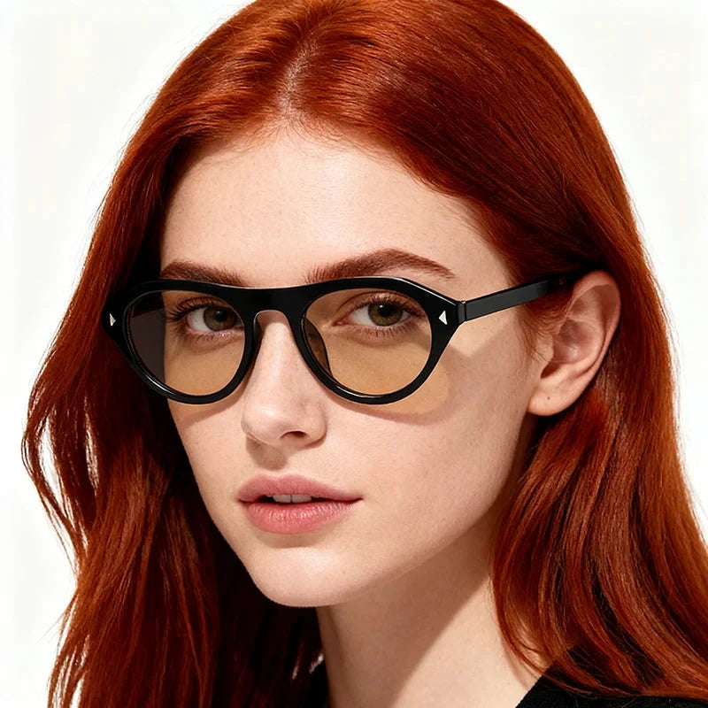 JNPCXI Fashion Cat Eye Sunglasses for Men Women Vintage Punk SunGlasses Men's Unisex Eyewear Steampunk Rivet UV400