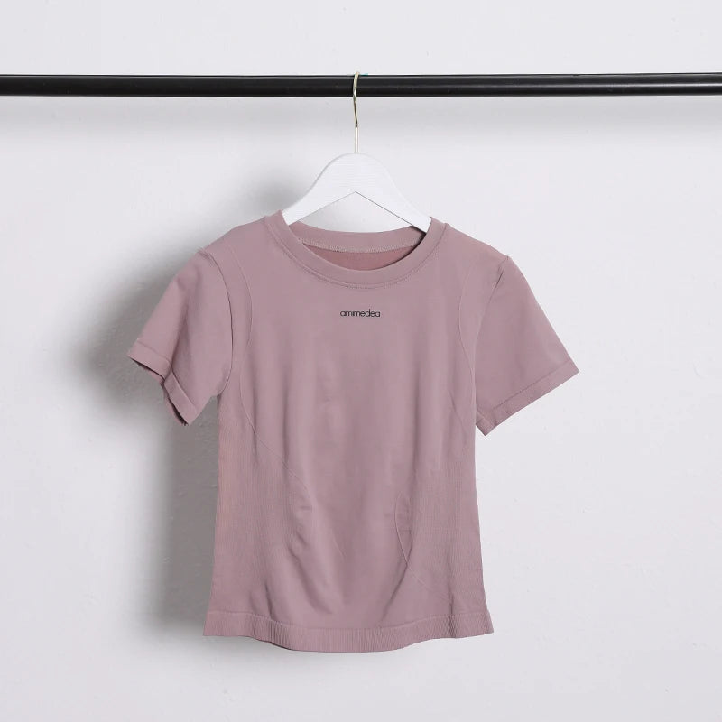 Summer Breathable Short-sleeved Yoga Clothes Women's Tops High Elastic Running Quick-drying Clothes Sports Tights T-shirts