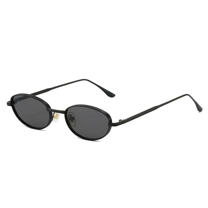 JNPCXI New Vintage Oval Metal Women Sunglasses Shades UV400 Fashion Gradient Blue Shades UV400 Men Punk Sun Glasses