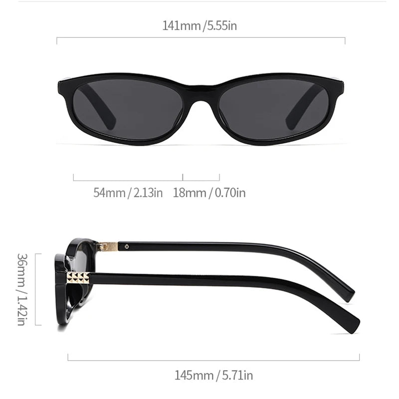 JNPCXI New Fashion Oval Sunglasses Women Retro Small Frame Sunglasses Luxury Brand Design Travel Sunglasses UV400