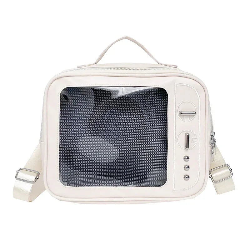 Kawaii TV Shape Design Ita Bag Japanese Girls Crossbody Bag Trend Transparent Pocket Harajuku Shoulder Bag Fashion Backpacks