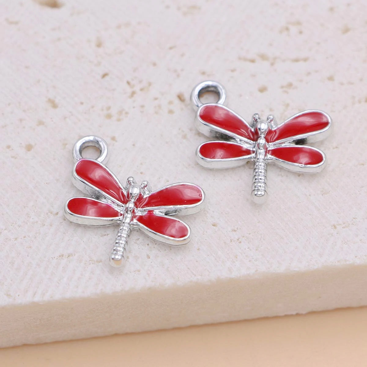 10Pcs Gold Plated Enamel Dragonfly Charms Pendant for Jewelry Making Earrings Bracelet Necklace Accessories DIY Craft Findings