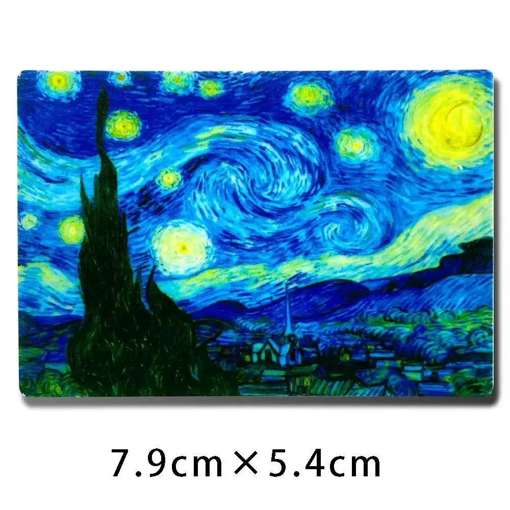 Van Gogh Starry Night, Mona Lisa Fridge Magnets - World Famous Paintings Art Refrigerator Magnets Set, Gift for Art Lovers