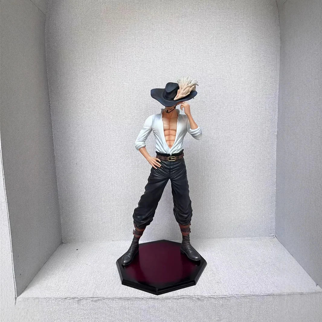 11" One Piece Dracule Mihawk White Suit Standing Pose Anime Figure Collectible