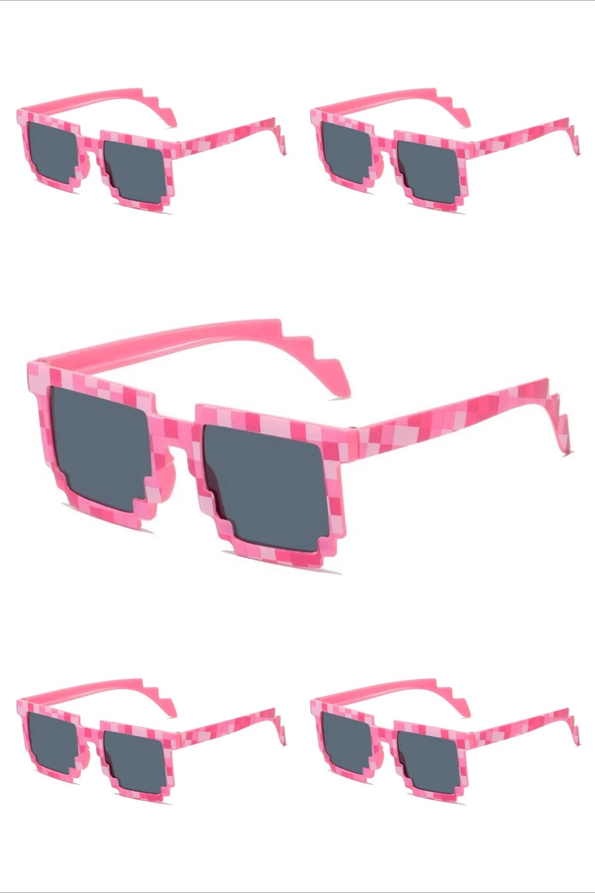 5PCS New Mosaic Glasses Fashion Trend My World Personalized Pixel Sunglasses