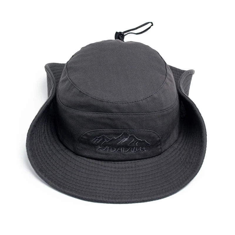 CNTANG Summer Outdoor Bucket Hat Men Cotton Jungle Fishing Hat  Hiking Travel Panama Cap Beach Sun Protector Caps For Men's