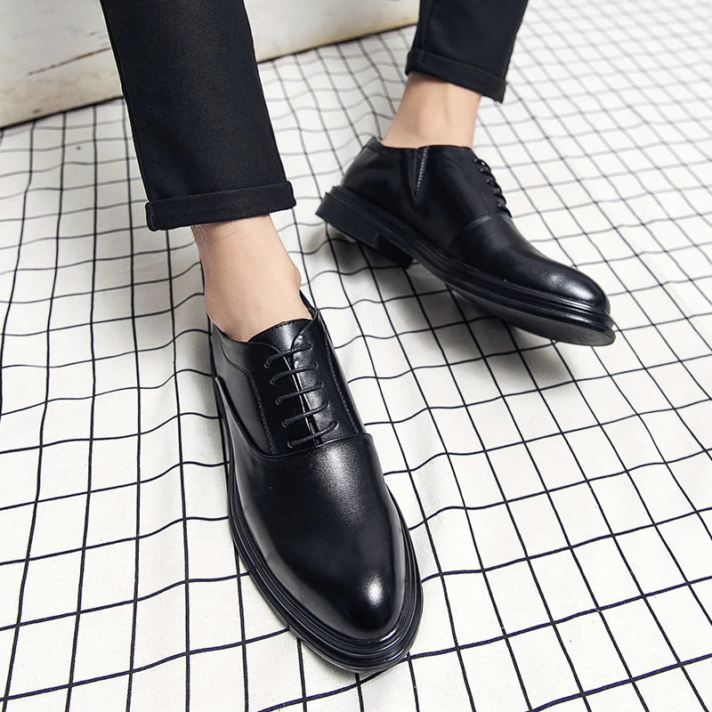Classic Oxfords Leather Shoes Men Retro Men's Dress Shoes Casual Business Social Brogues Wedding Leather Shoes Male