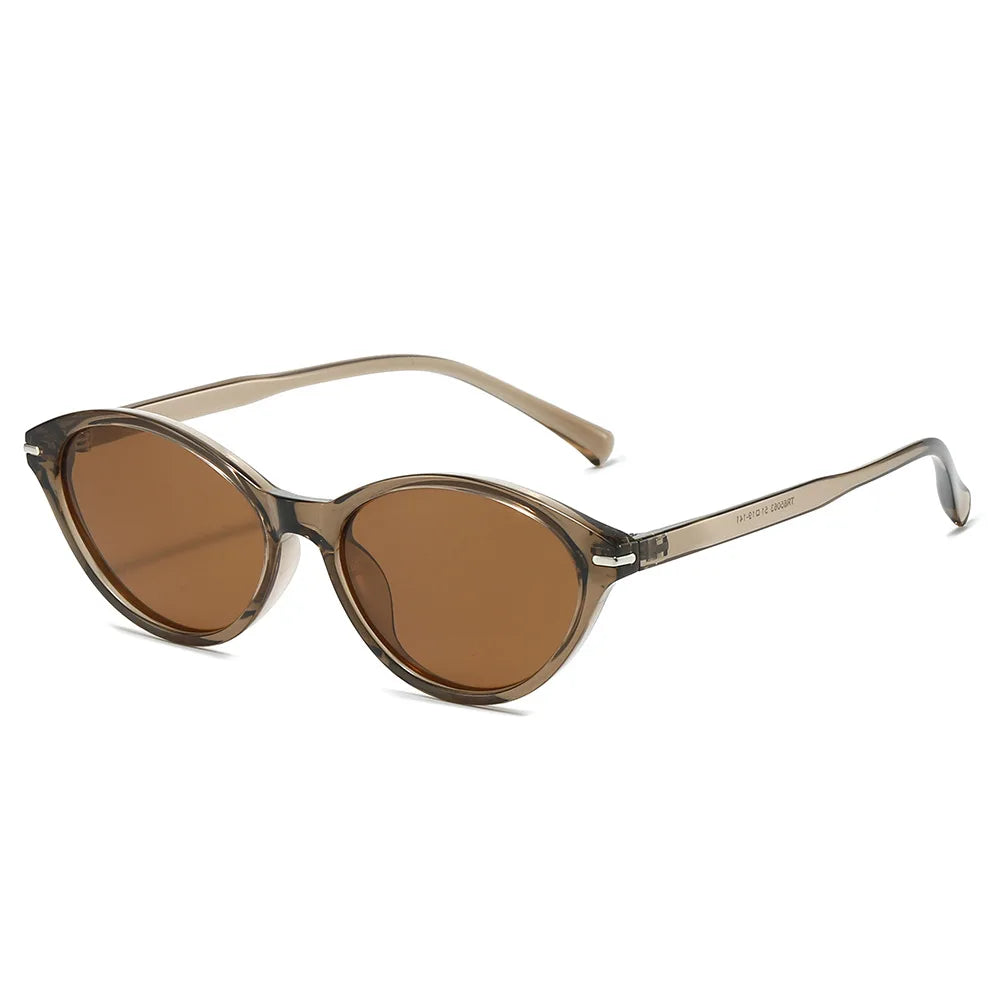 JNPCXI TR90 Fashion Oval Sunglasses Women Retro Punk Gradient Shades UV400