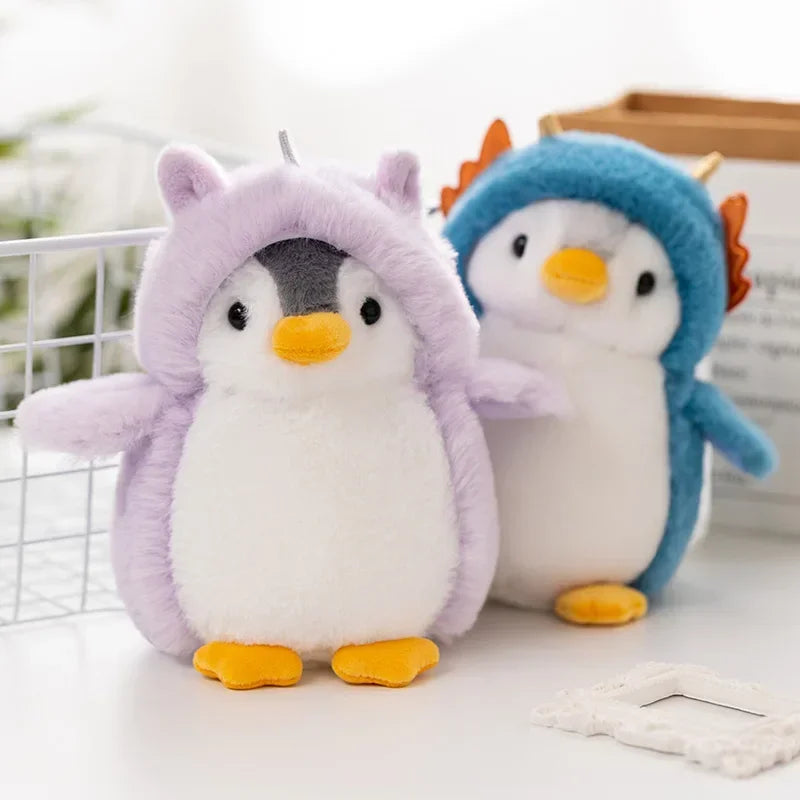 Creative  cosplay costume Dress Penguin plush toy Birthday Present Soft Fabric Stuffed Animal  Penguin Transforms into Dinosaur