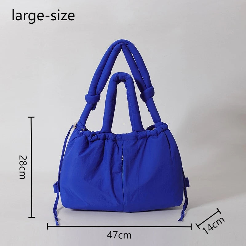 New Korean Fashion Fabric Shoulder Bag Soft Down Crossbody Bag Mini Tote Purses for Women Underarm Bags Handbags and Purses