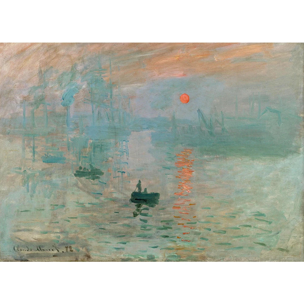 MaxRenard Jigsaw Puzzle 1000 Pieces for Adult Monet Sunrise Impression Environmentally Friendly Paper Christmas Gift Toy