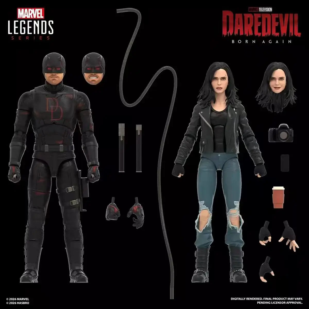 【Pre Sale】Original Hasbro Marvel Legends Series Jessica and Daredevil Anime Figure Toys Model Ornaments