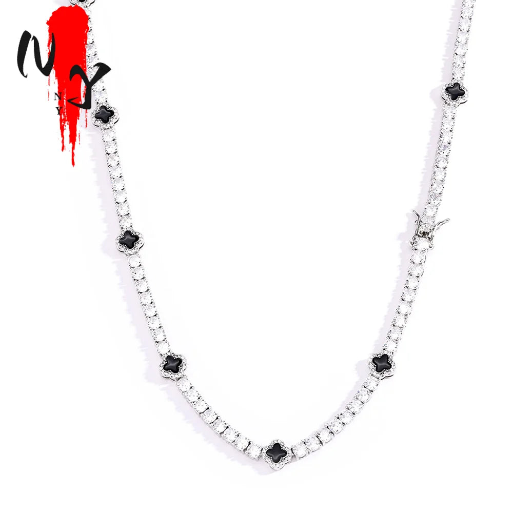 Unisex NY Fashion Design Dainty Tennis Chain Gold/Silver Plated Zircon Necklace