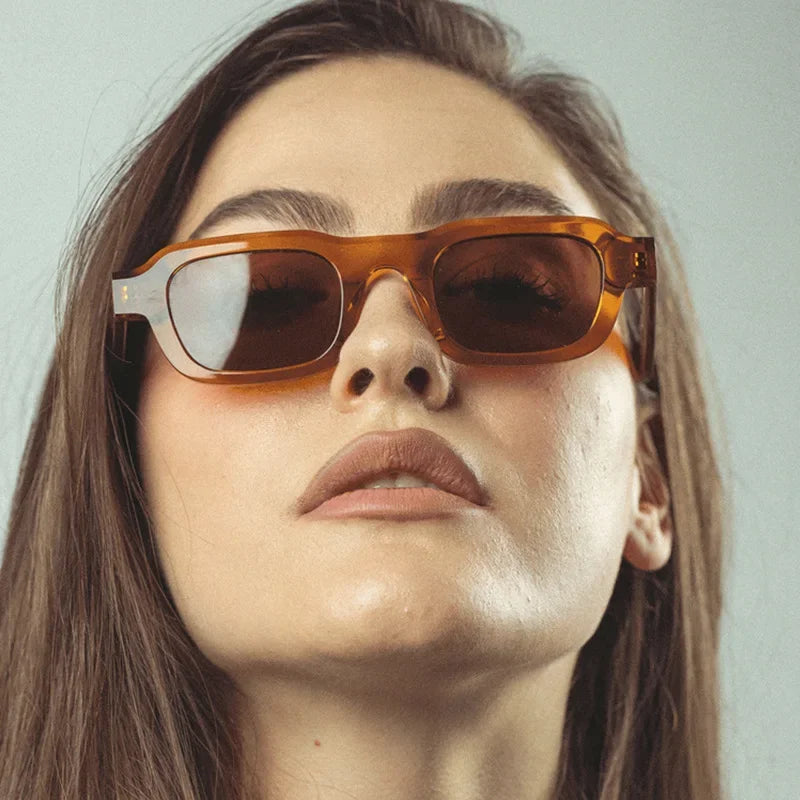 JNPCXI New Fashion Square Men Sunglasses Retro Rivets Women Black Orange Shades UV400 Sun Glasses