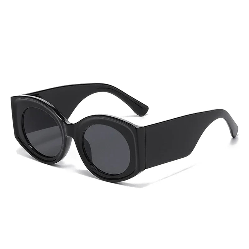 JNPCXI Fashion Oversized Oval Women Sunglasses Retro Jelly Color Orange Leopard Shades UV400 Men Gradient Sun Glasses