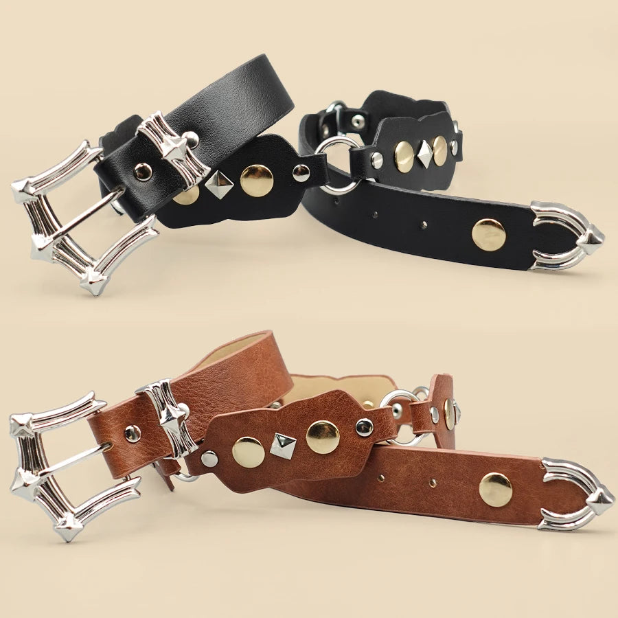 Fashion Rivet Punk Retro Style Women's Belt, Suitable for Women's Dress Belt