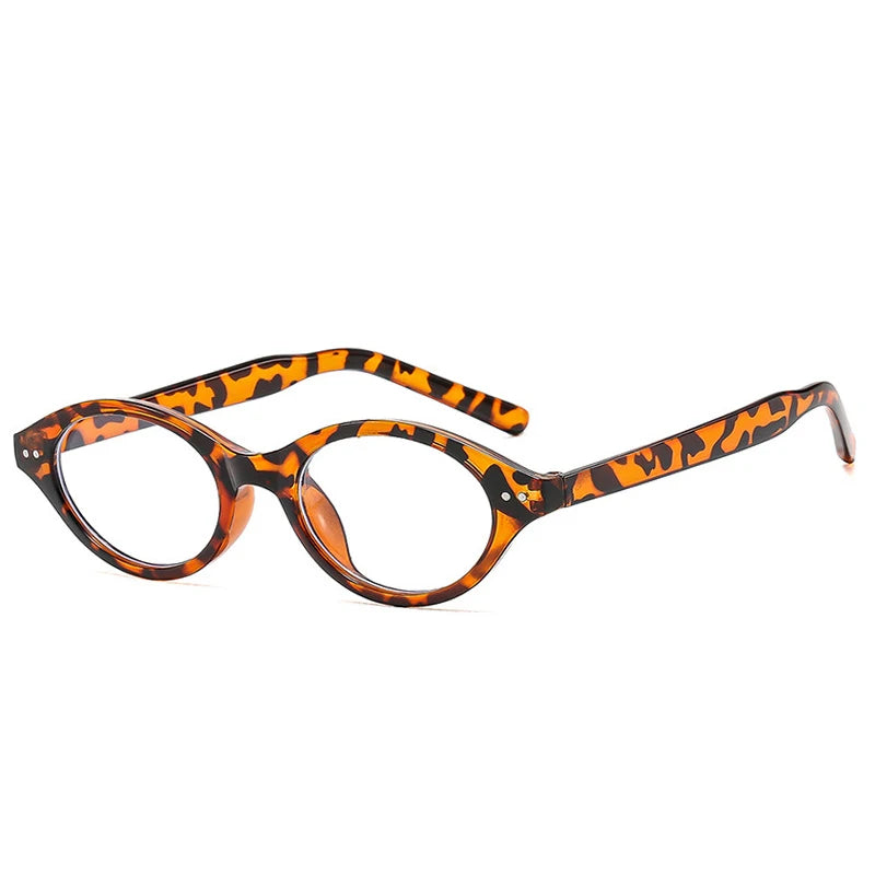 JNPCXI New Retro Small Oval Women Sunglasses Fashion Anti Blue Light Eyeglass Frame Men Trending Rivets Sun Glasses