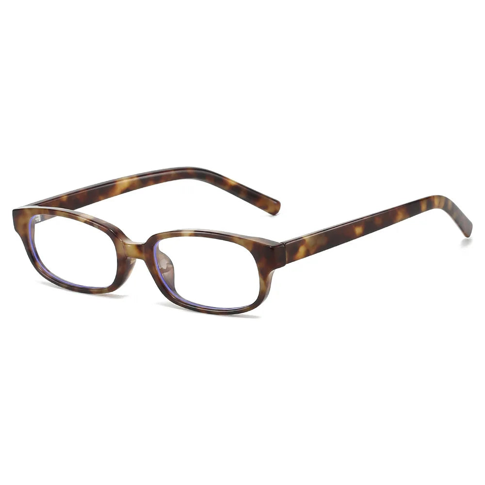 JNPCXI New Ins Popular Fashion Small Rectangle Polarized Men Sunglasses Shades UV400 Retro Leopard Tea Women Punk Sun Glasses