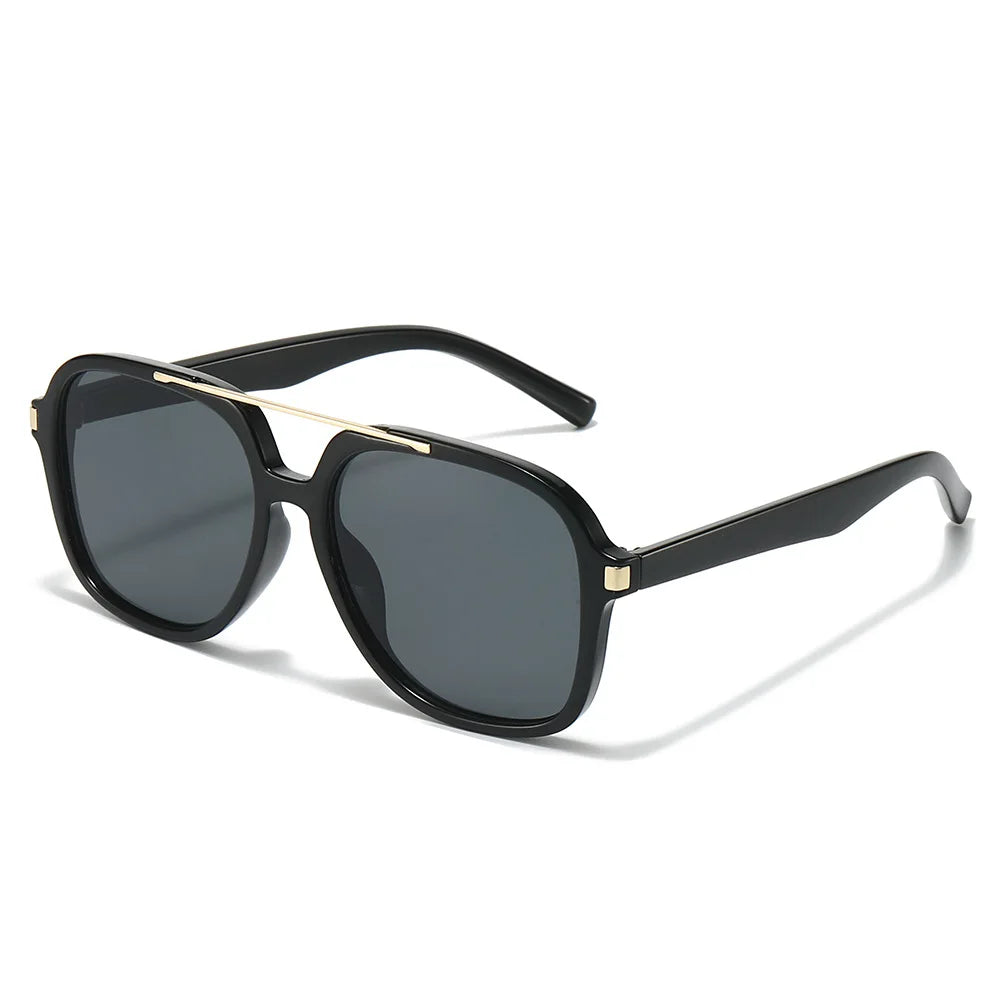 JNPCXI New Retro Oversized Pilot Square Leopard Blue Sunglasses for Women Men Punk Square Sun Glasses Ladies Outdoor Eyewear