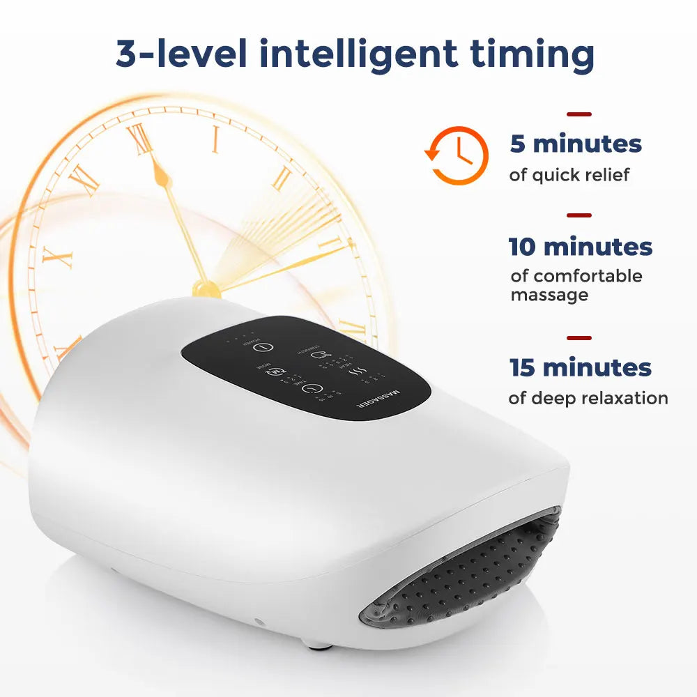 360° Air Pressure Hand Massager 5 Levels 3 Modes Airbag Shiatsu Kneading Palm Wrist Fingers Acupoint Hot Compress Hand Massager