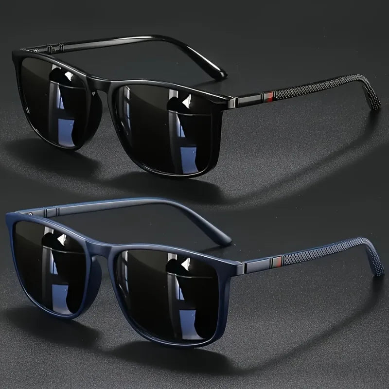 2 Pairs of Trendy Retro Framed Futuristic Sunglasses Perfect for Driving Vacation Outdoor Cycling and Other Occasions
