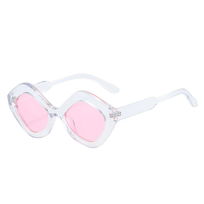 JNPCXI New Retro Irregular Polygon Cat Eye Sunglasses Women Green Red Shades UV400 Fashion Trending Men Sun Glasses