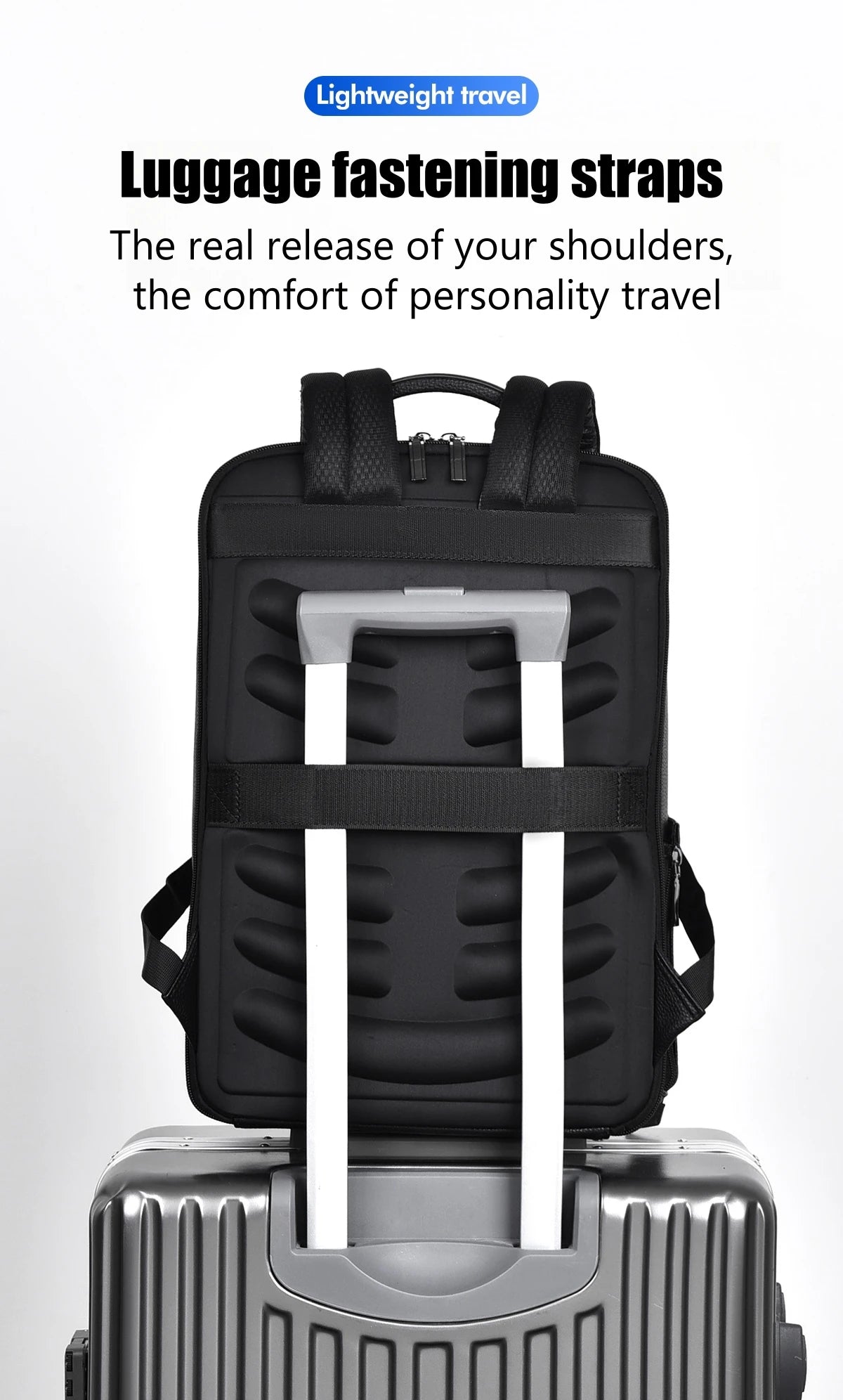 JEEP BULUO Men'Genuine Leather Business Backpacks Black Casual 15.6" Laptop bag