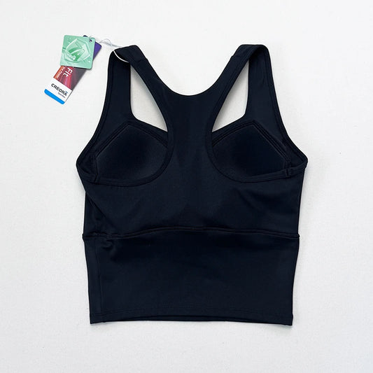 Women's fitness yoga sleeveless vest, elastic fitness yoga, running, dancing, crop top, bra