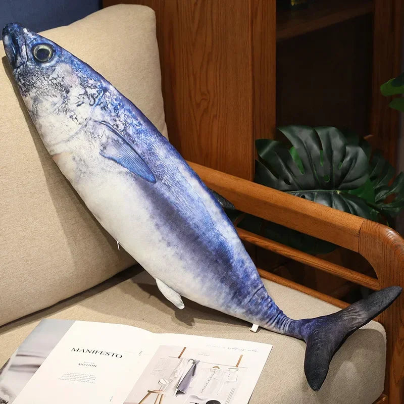 3D Simulation Fish Plush Toys Stuffed Tuna Salmon Autumn Saury Grouper Plush Pillow Creative Sofa Pillow Cushion Gift Kids Toy