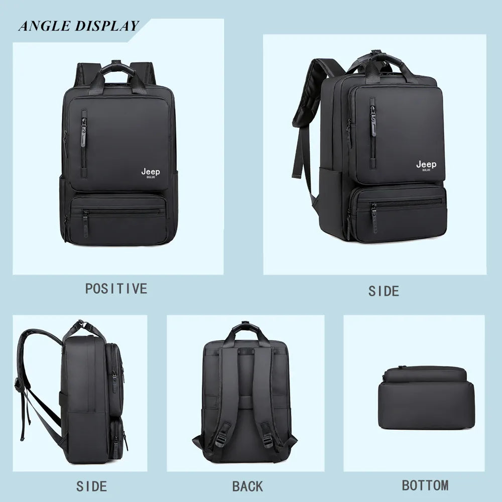 JEEP BULUO Trend Casual Feature Backpack Computer Men's 15" Laptop Travel Bag