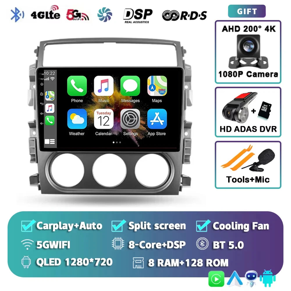 For Suzuki Liana 1 2004 - 2008 2K 12+256 QLED Android 15 CarPlay Car Radio Multimedia Video Player GPS stereo Head Unit 4G WIFI