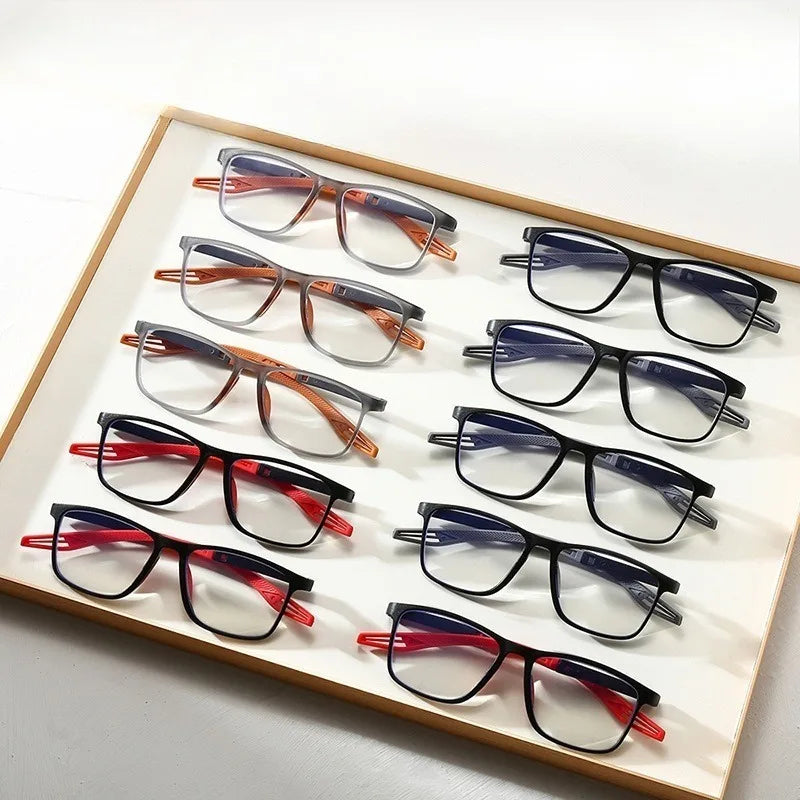 10pcs Fashionable Ultra Light Large Frame Glasses Sports Presbyopia Glasses +1.0~ +4.0