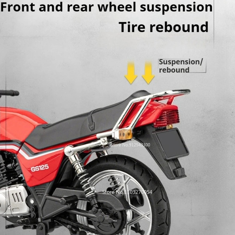 1:12 SUZUKI GS125 Hayabusa Miniature Motorcycle Diecast Alloy Model Toys Car Front Wheel Steering Motorbike Boy's Birthday Gifts