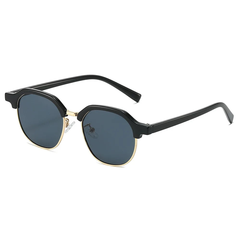 JNPCXI New Ins Popular Fashion Square Semi-Metal Women Sunglasses Shades UV400 Men Trending Clear Lens Frame