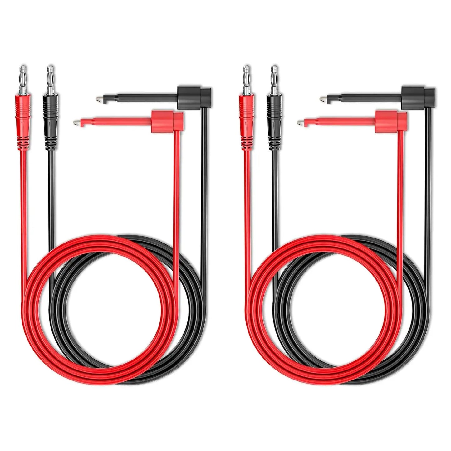 4PCS 4mm Banana Plug to Test Hook Clips Test Leads Copper Soft Cable Wires for Multimeter Electrical Testing 500V 5A