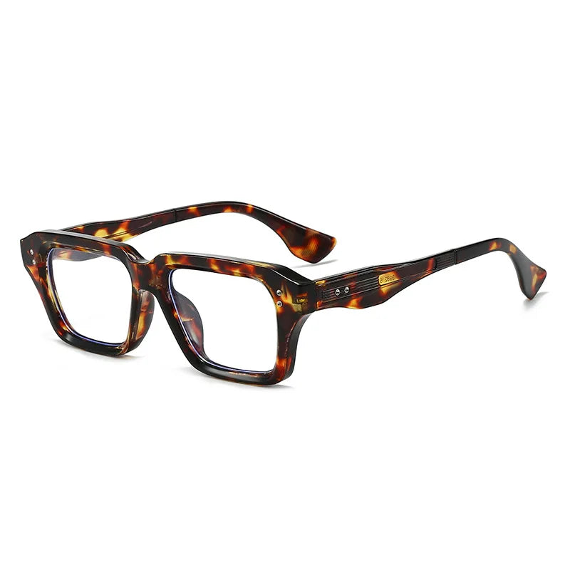 JNPCXI New Retro Square Rivets Men Sunglasses Shades UV400 Fashion Green Green Women Clear Lens Frame