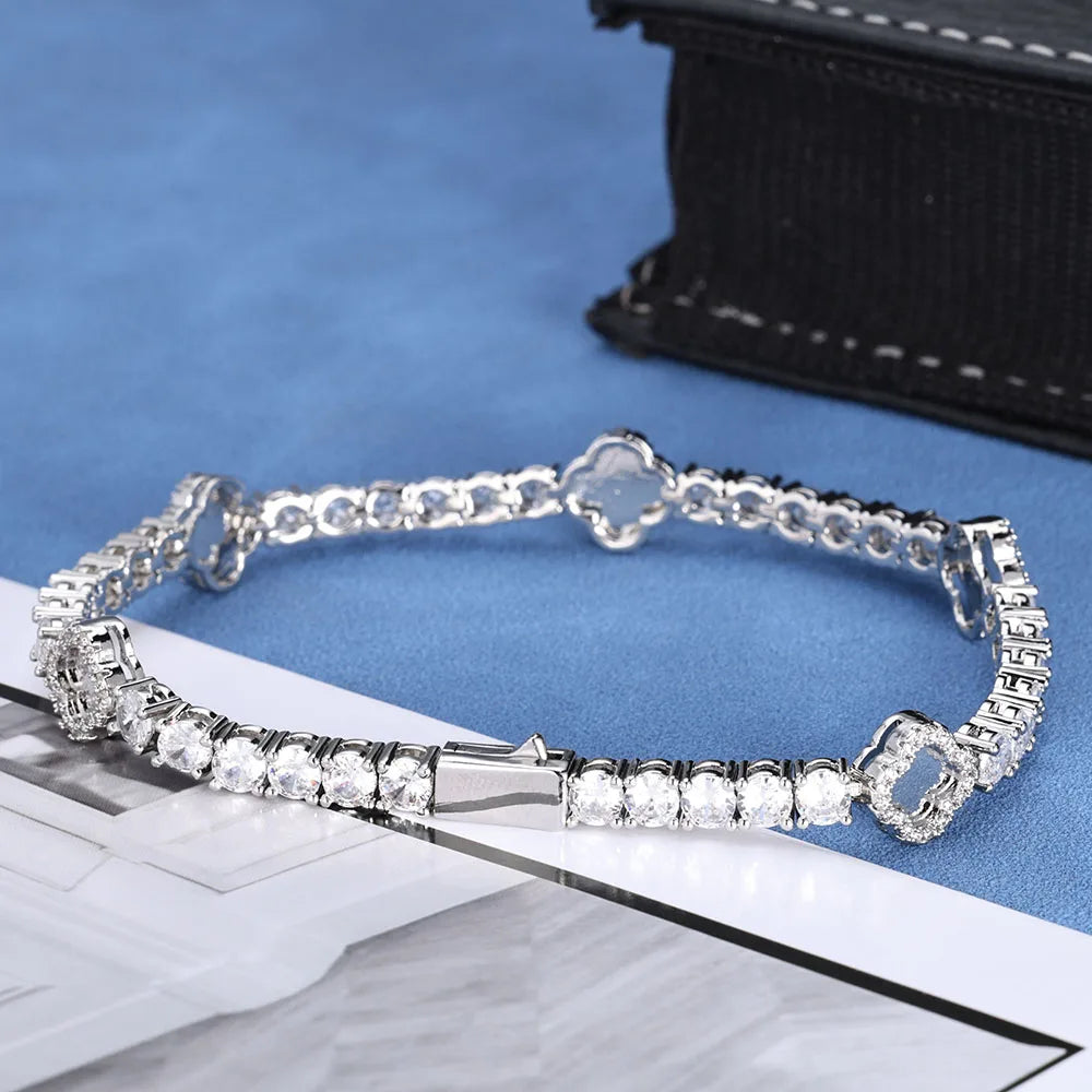 Men's NY Dainty Tennis Chain Gold/Silver Plated Zircon Bracelet Luxury Jewelry