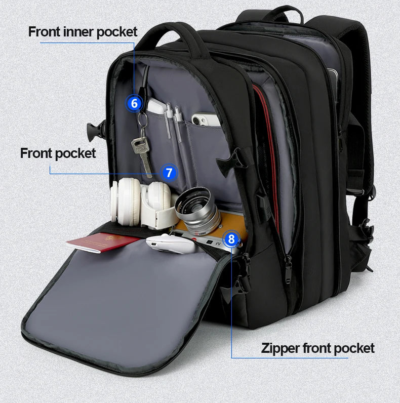 SWISS MILITARY Expandable Men Backpack Waterproof 15.6in Travel Laptop Backpack