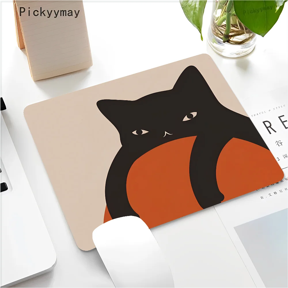Funny Black Cat Mouse pad PC Desk Mat Table Big Mouse Pad PC Non-slip Rug z6