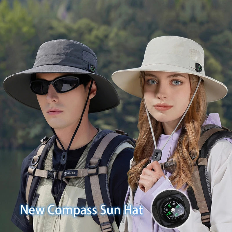 New summer women's sun hat - quick-drying and breathable fisherman hat for men, fishing and hiking compass hat
