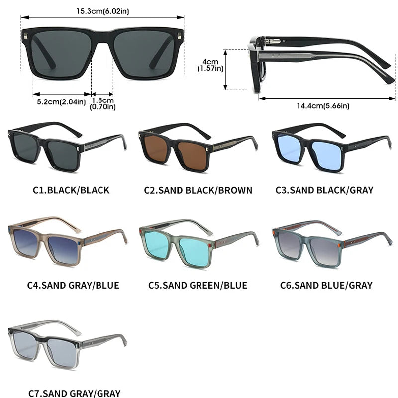 JNPCXI New Square Sunglasses Unisex Retro Style UV Protection Casual Sun Glasses for Men Women